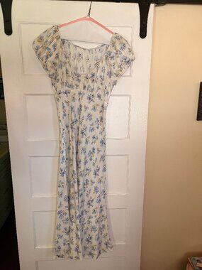 Doen Florencia Blue Floral Dress Like New!